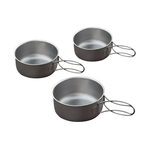 3pcs titanium cookware set - titanium,