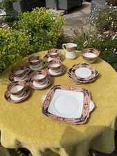 vintage tea set multi pattern