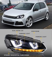 DYNAMIC SEQUENTIAL LED PROJECTOR HEADLIGHTS FOR VW GOLF MK6 2008-2013