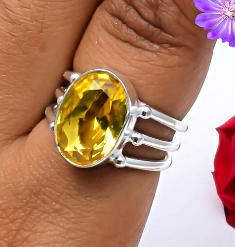 Citrine gemstone handmade - handmade, 925