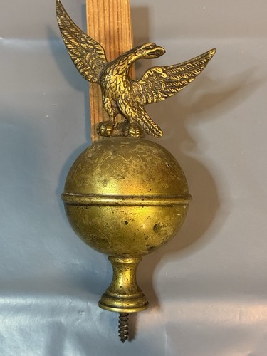 Antique brass eagle ball - antique,