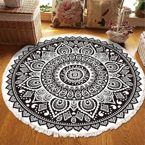 Vintage bohemian round floral - vintage,