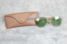 Vintage 40s WWII American Optical AO Cool Ray Green Lens Aviator Sunglasses WW2