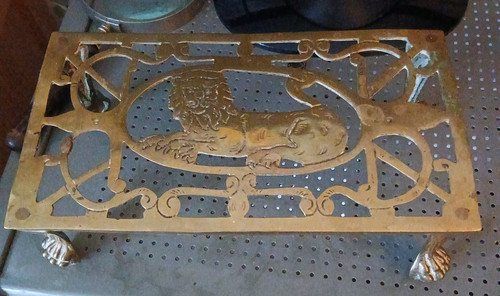 Vintage brass legged oblong - legged,