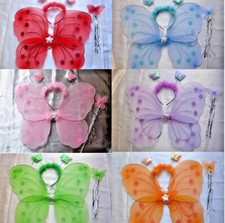 Large Butterfly Fairy Wings Wand Headband Fancy Dress Hen  Party Girl Book Day