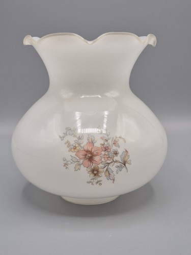 Vintage white glass floral - white,