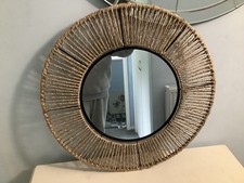 Wicker round mirror 60cm