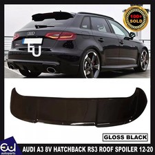 FOR AUDI A3 8V HATCHBACK 12-20 RS3 LOOK REAR WING ROOF BOOT SPOILER GLOSS BLACK