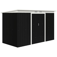 Outsunny 9 x 4FT Metal Garden Storage Shed w/ 2 Door, Dark Grey