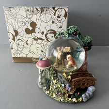 Disney Lady And The Tramp Snow Globe Bella Notte Lights Up Musical Wet Cement Sc