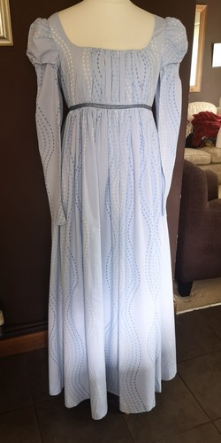 Regency style blue day dress - blue,