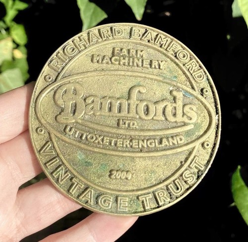 Bamfords engine brass badge - bamfords,