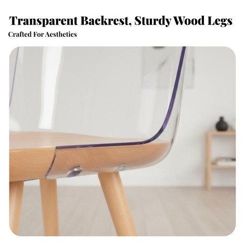Wood frame clear chair - wood,