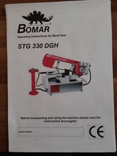 BOMAR STG 330 DGH Horizontal Bandsaw Operators Manual