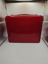 Estee Lauder red hard shell vanity case/makeup train case