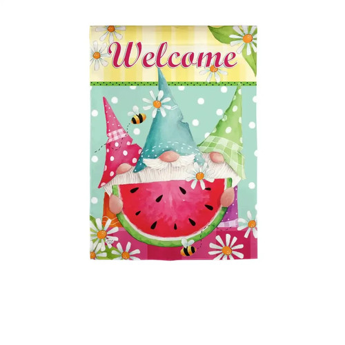 Watermelon gnomes garden suede - gnomes,