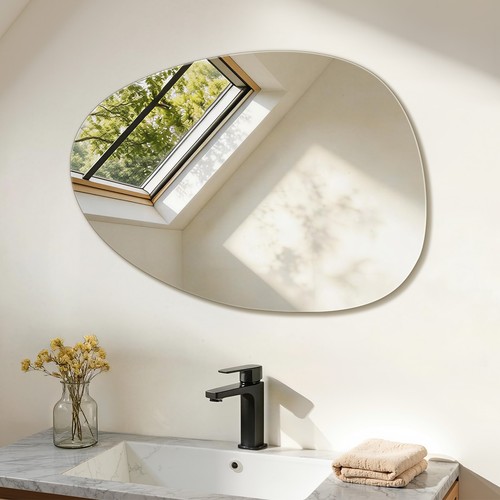 Bathroom mirror asymmetrical - bathroom,