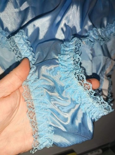 Baby blue satin - baby, frilly