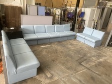 Blue Leather Modular Sofa Seatings - Many In Stock - Delivery Available