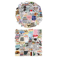  2 Sets of Reading Stickers Notebook DIY Decal Stickers for Water Bottle Phone