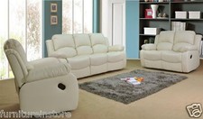 Leather Recliner Sofa 3+2+1 Suite Set – Modern Motor & Manual Recliners VALENCIA