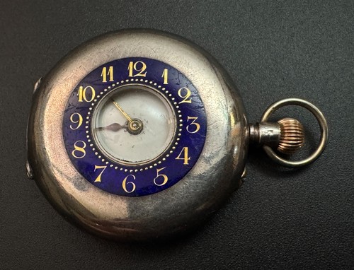 Antique blue enamel half - antique,