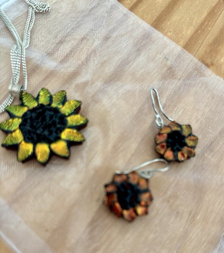 Handmade sunflower necklace - handmade,