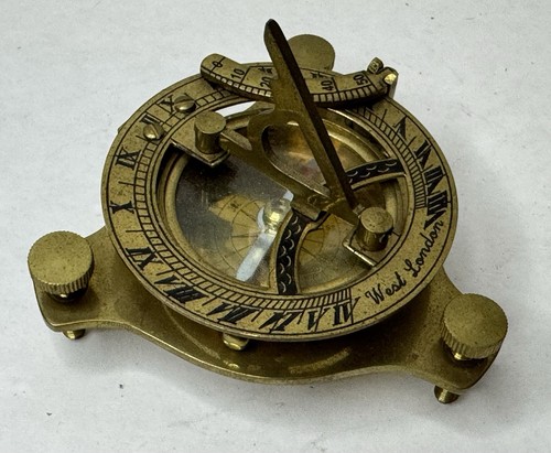 Brass sundial compass - brass,