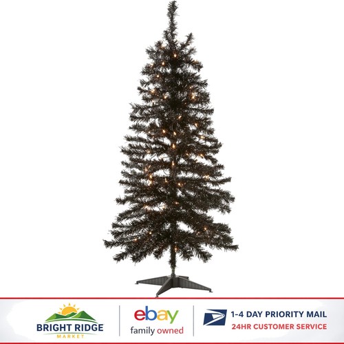 Black tinsel christmas - christmas, tree