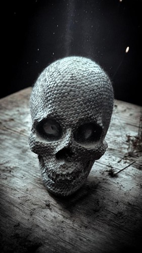 Small gothic skull ornament - small,