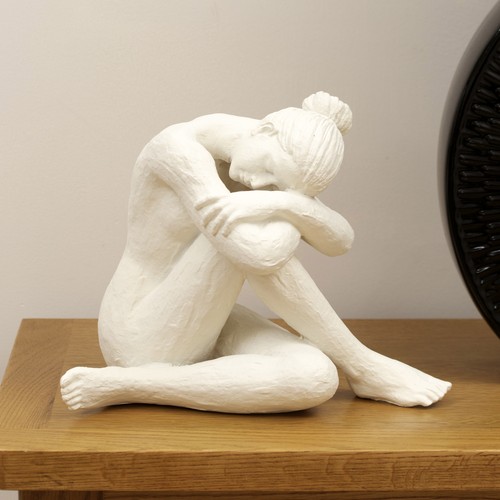 White sitting lady - white,