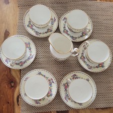 Crown Staffordshire Bird Of Paradise Milk Jug & set of 6 tea cups. reg no 703431