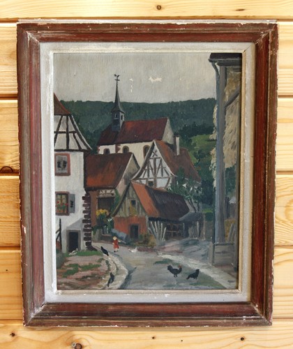 Vintage french painting 43cm - french,
