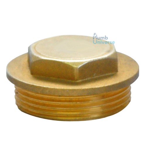 Brass flanged plug - brass,