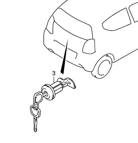 Rear back boot tailgate - back, lock