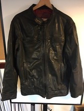 SUPERDRY Leather Jacket Speed Sport Black Bomber Jacket X Large 42” Vintage Coat