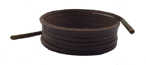 Dark brown leather shoelaces - leather,