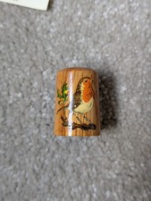The Thimble Collectors Guild Christmas Robin Thimble Elm Wood By Morley Swanson