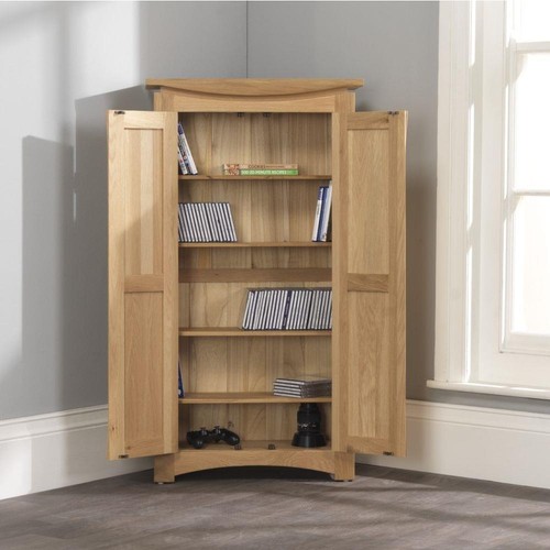 Solid oak dvd cupboard - oak,