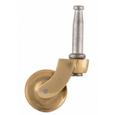 1 Solid Polished Brass Castors 1" (25mm) Grip Neck + 1 Castor Sockets