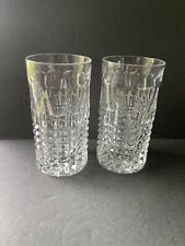 Gorham Crystal Fairfax Glasses Highball Tumblers Set (2)  4” Cocktail Barware