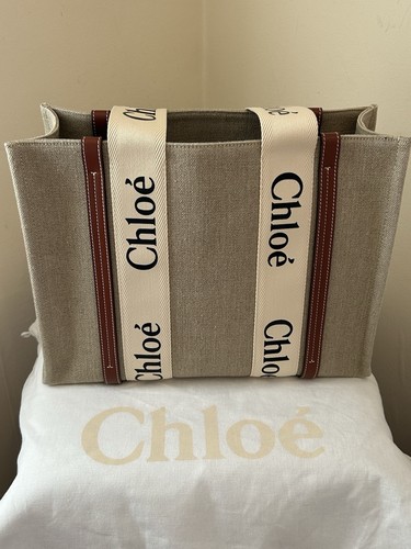 Chloe woody medium tote white - woody,