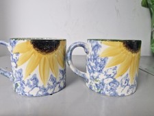 2 Sunflower Poole Pottery Mugs