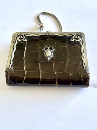 Art nouveau silver crocodile - silver,