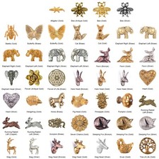 ⭐ Vintage Metal Animal Door Knobs Cabinet Cupboard Drawer Pull Bee Elephant Fox⭐