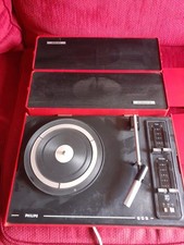 Rare 1970s Philips Portable Record Player Turntable 22GF603/15L Red Not Working