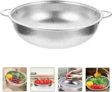 Over Sink Fine Mesh Colander Strainer Bowl Stainless Steel Pasta Rice Vegs 34cm