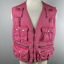 INCREDIBLE VTG 90s Polo Ralph Lauren L Large pink cotton fishing outdoor vest