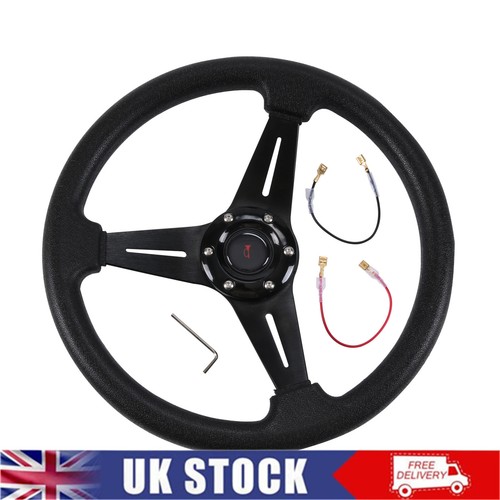 Black racing steering - black,