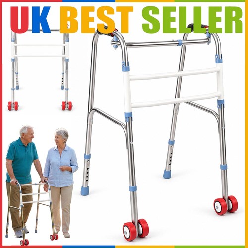 Folding walking frame with - walking,